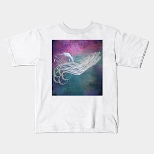 Surreal birds flying in a stormy sky Kids T-Shirt